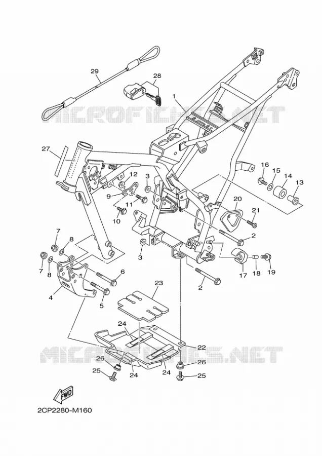 CADRE Yamaha MOTO 125 2015 TTR  TT-R125LW
