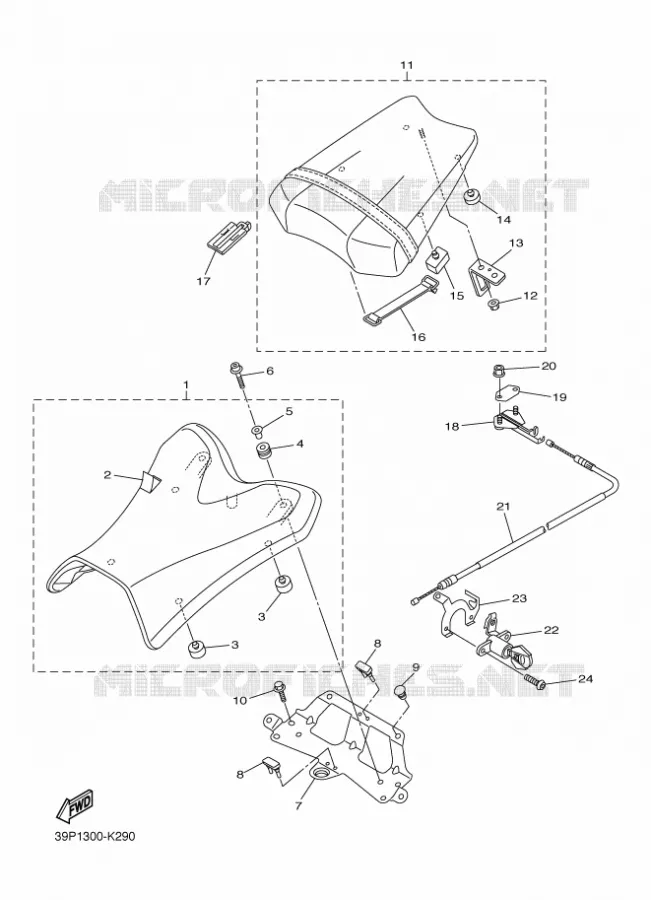 SELLE Yamaha MOTO 800 2015 FZ8  FZ8-NFZ8