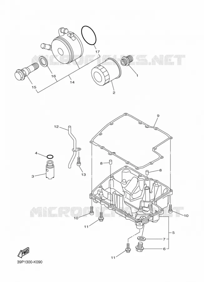 FILTRE A HUILE Yamaha MOTO 800 2015 FZ8  FZ8-NFZ8