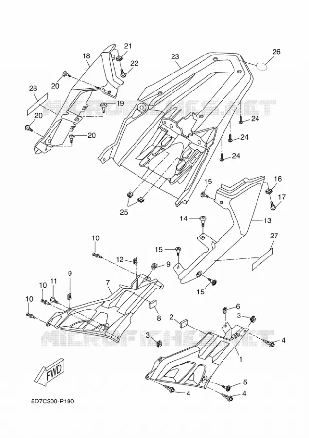 COUVERCLE LATERAL Yamaha MOTO 125 2015 MT  MT125