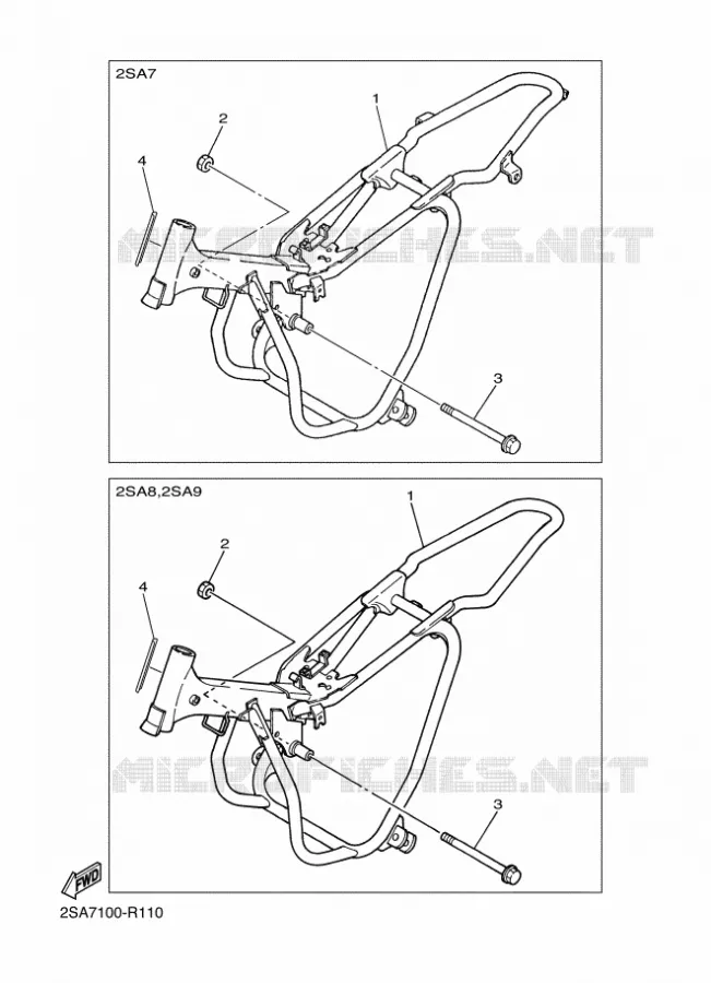 CADRE Yamaha MOTO 50 2016 PW  PW50