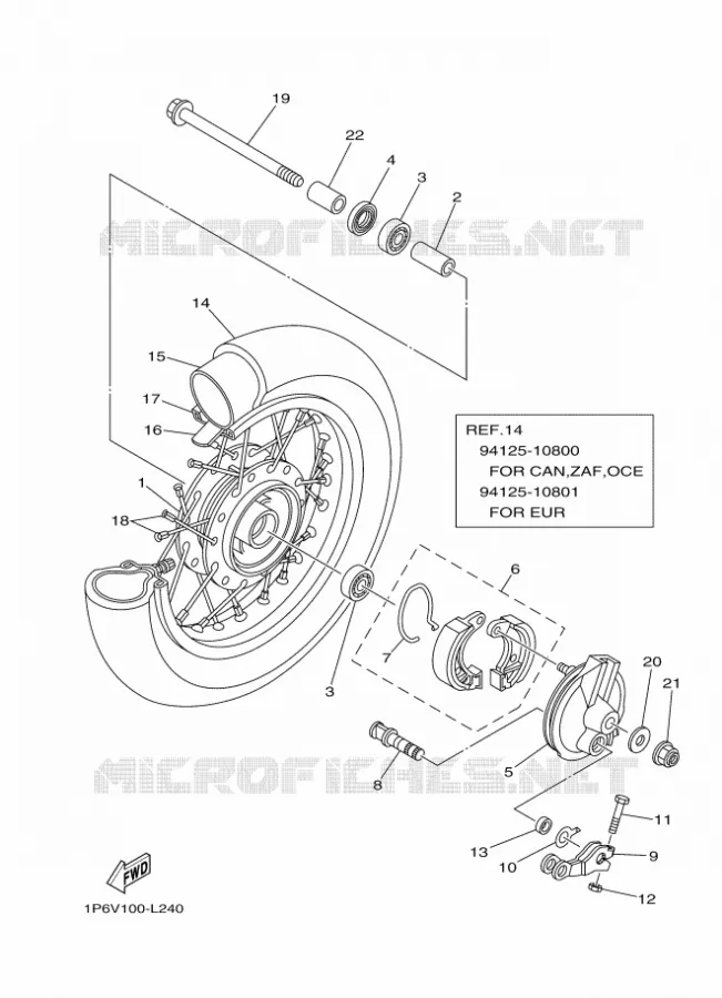 ROUE AVANT Yamaha MOTO 50 2015 TTR  TT-R50E