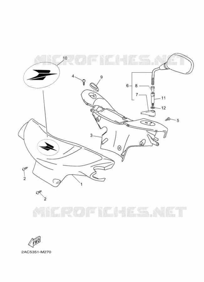 CARENAGES 1  Yamaha SCOOTER 50 2015 NEOS LA POSTE  YN50FT