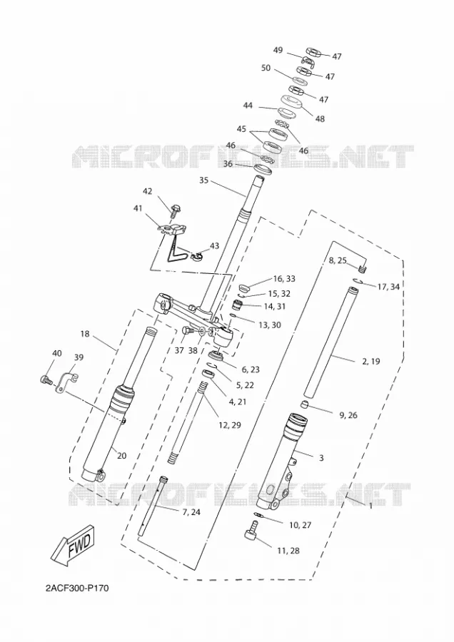 FOURCHE Yamaha SCOOTER 50 2015 NEOS LA POSTE  YN50FT