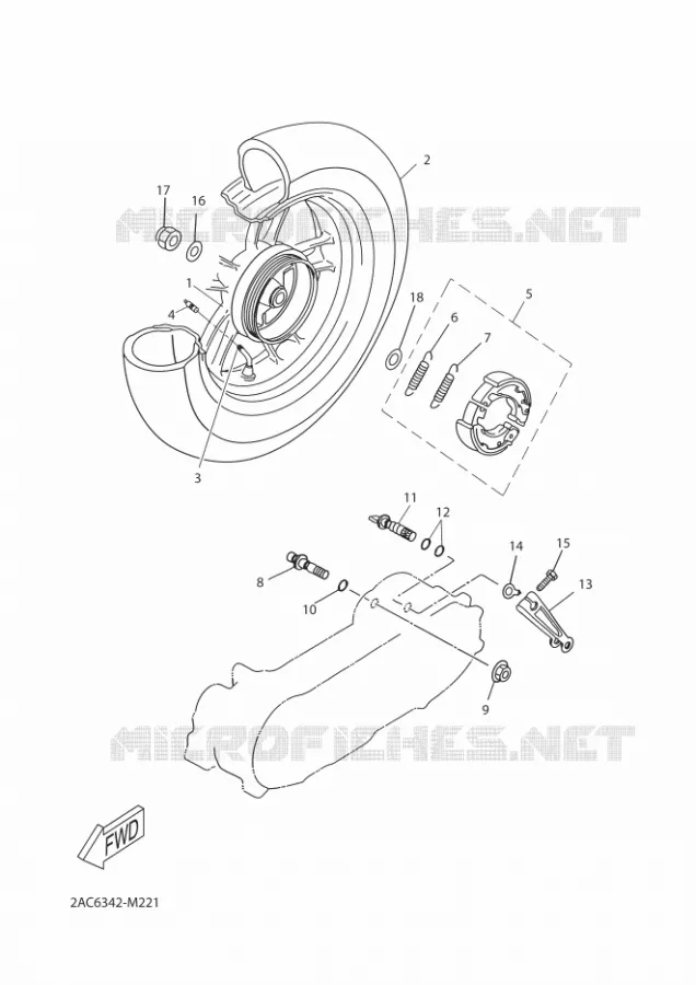 ROUE ARRIERE Yamaha SCOOTER 50 2015 NEOS LA POSTE  YN50FT