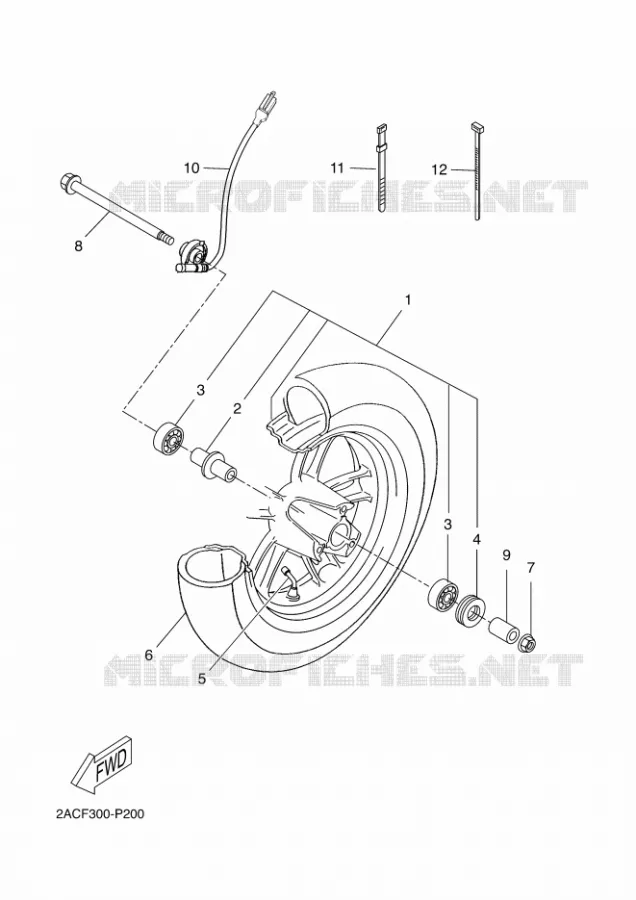 ROUE AVANT Yamaha SCOOTER 50 2015 OVETTO 4T UBS  YN50FU