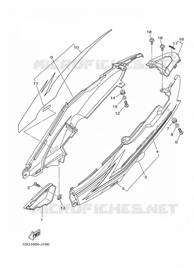COUVERCLE LATERAL Yamaha SCOOTER 110 2010 CRYPTON  T110C