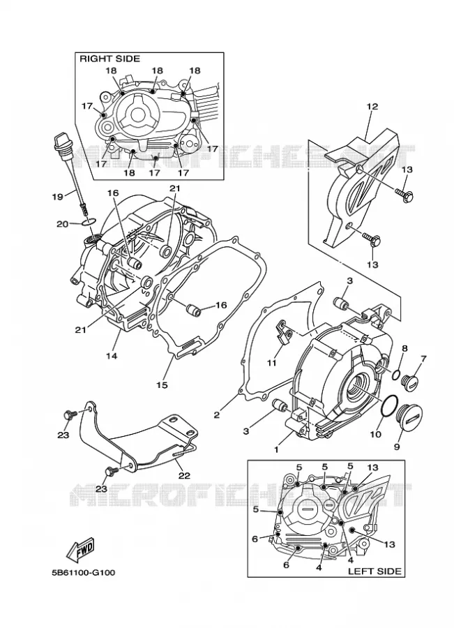 CARTER - MOTEUR 1 Yamaha MOTO 110 2015 TTR-E  TT-R110E