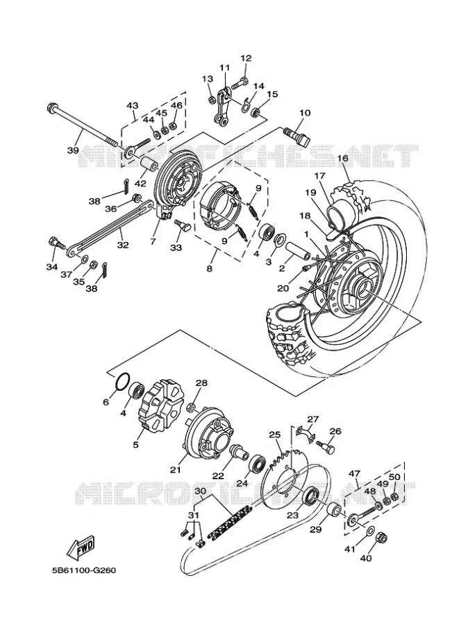 ROUE ARRIERE Yamaha MOTO 110 2015 TTR-E  TT-R110E