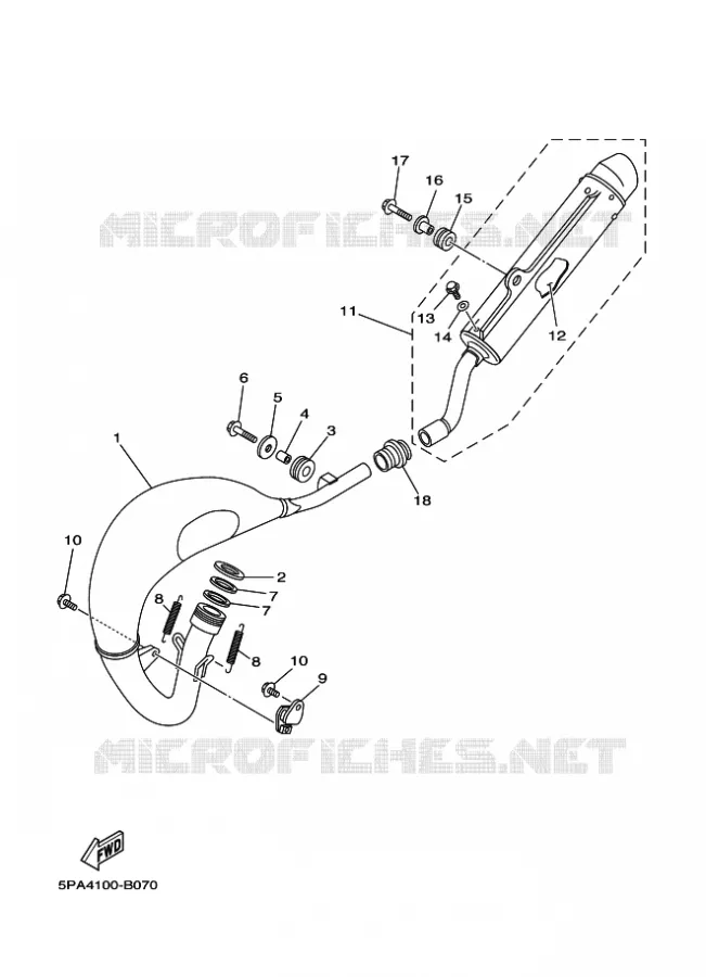 ECHAPPEMENT Yamaha MOTO 85 2015 YZ GRANDES ROUES  YZ85LW
