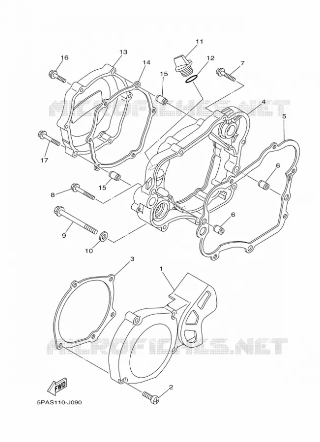 CARTER - MOTEUR 1 Yamaha MOTO 85 2014 YZ GRANDES ROUES  YZ85LW