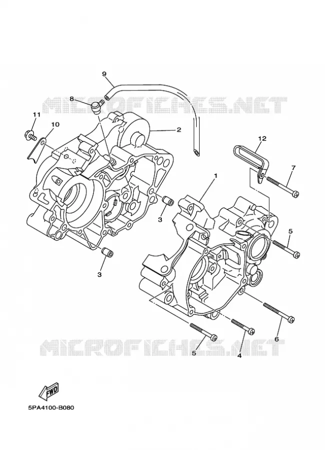 CARTER MOTEUR Yamaha MOTO 85 2014 YZ GRANDES ROUES  YZ85LW