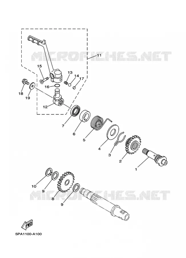 DEMARREUR Yamaha MOTO 85 2014 YZ GRANDES ROUES  YZ85LW