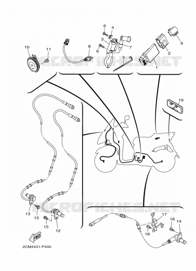 PARTIE ELECTRIQUE 2 Yamaha SCOOTER 125 2015 TRICITY ABS  MW125ATRICITY