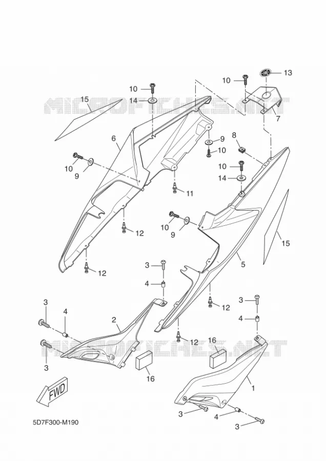 COUVERCLE LATERAL Yamaha MOTO 125 2013 YZF-R 125  YZF-R125