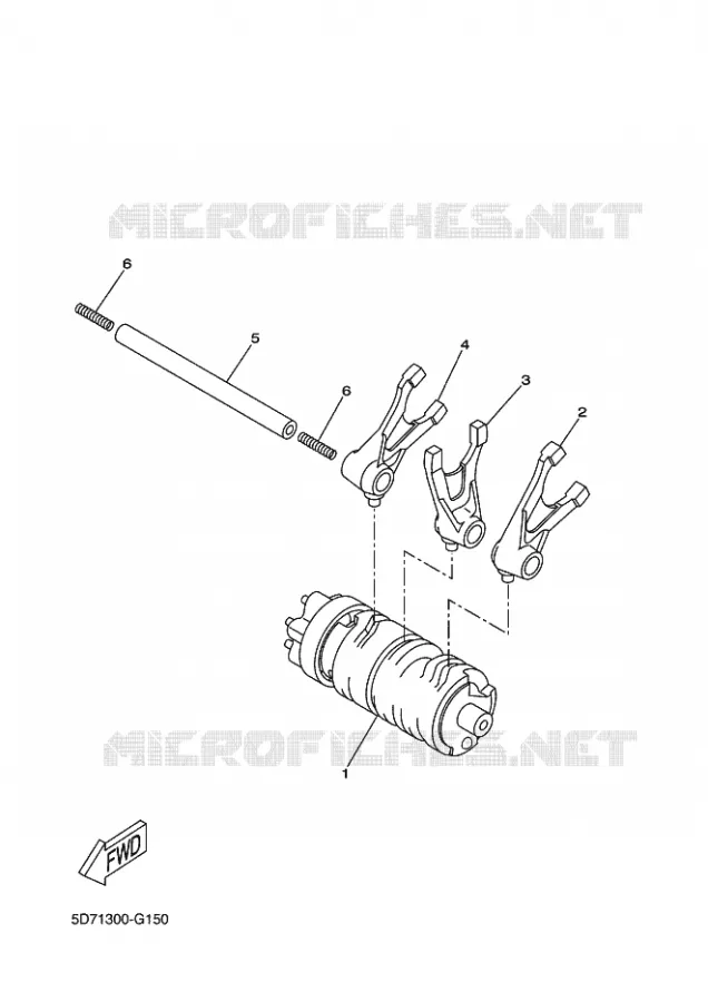 BARILLET DE SELECTION / FOURCHETTES Yamaha MOTO 125 2016 R125  YZF-R125A