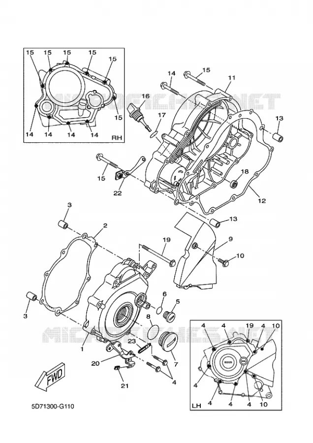 CARTER - MOTEUR 1 Yamaha MOTO 125 2016 R125  YZF-R125A