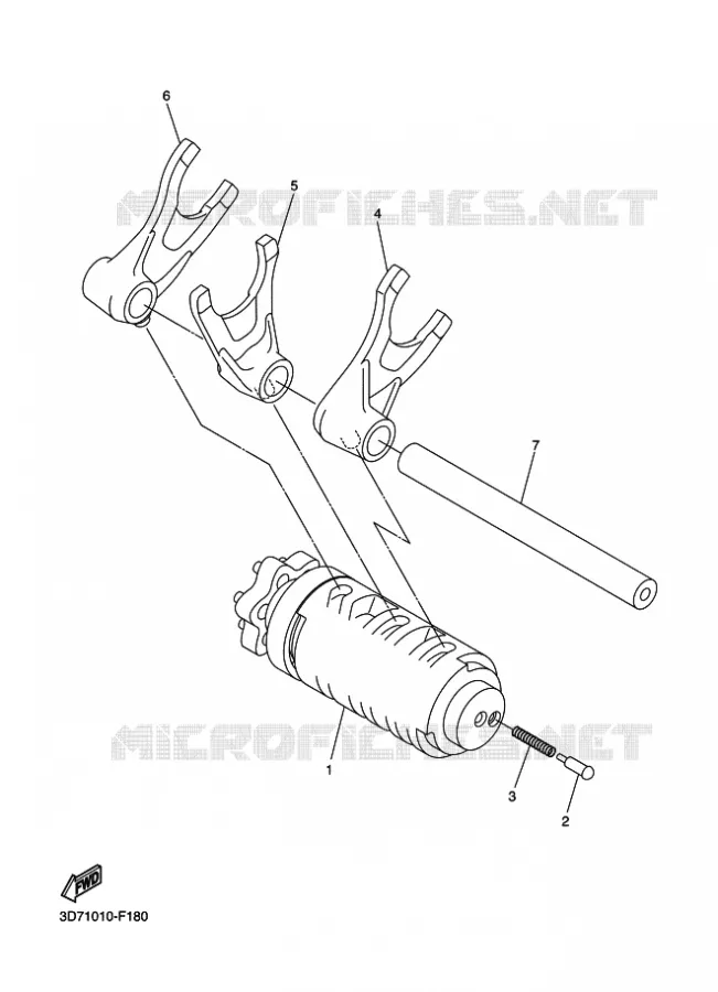 BARILLET DE SELECTION / FOURCHETTES Yamaha MOTO 250 2015 WR-R  WR250R
