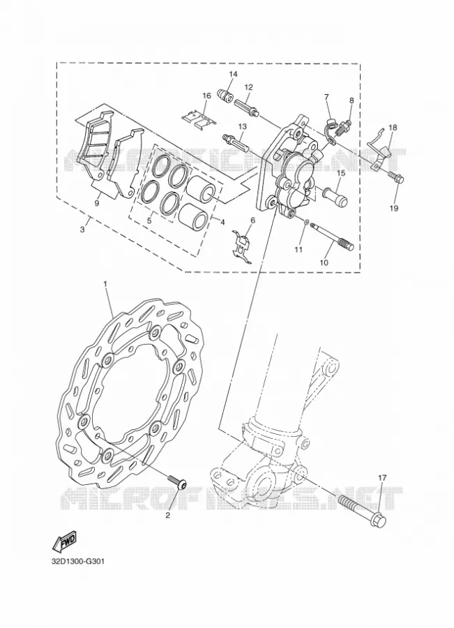 ETRIER DE FREIN AVANT Yamaha MOTO 250 2015 WR-R  WR250R