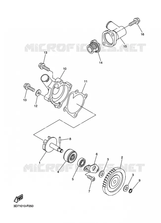 POMPE A EAU / DURITES Yamaha MOTO 250 2015 WR-R  WR250R