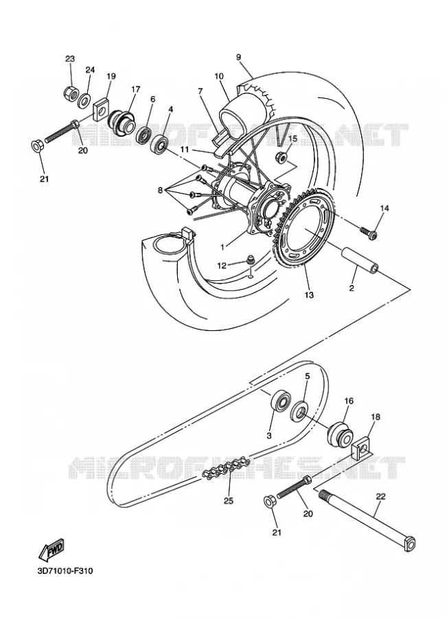 ROUE ARRIERE Yamaha MOTO 250 2015 WR-R  WR250R