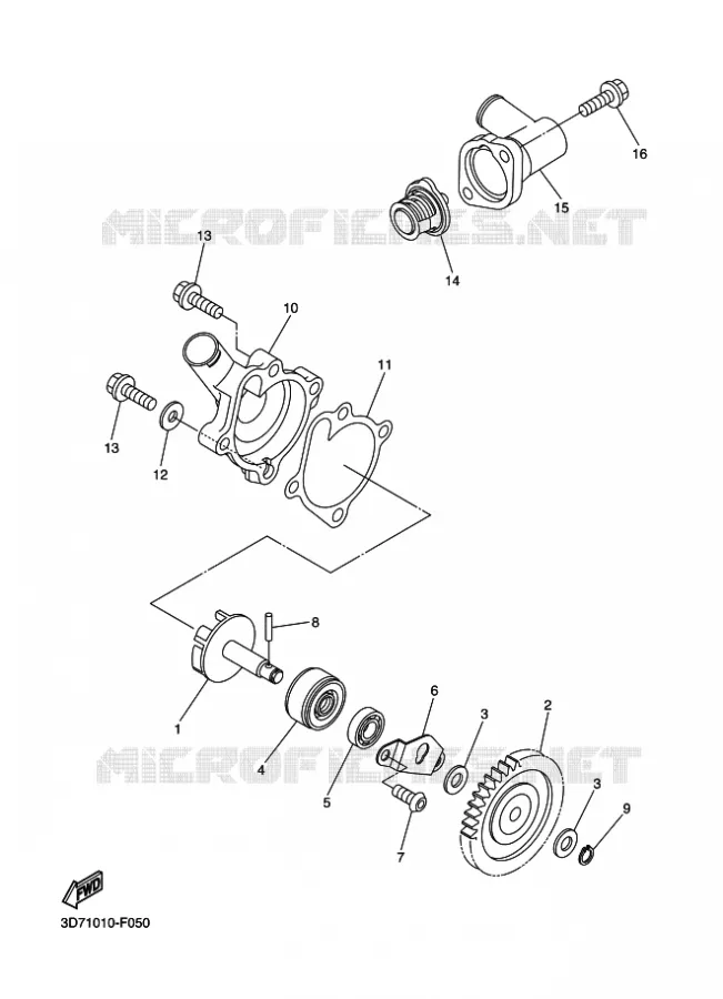 POMPE A EAU / DURITES Yamaha MOTO 250 2014 WR-R  WR250R