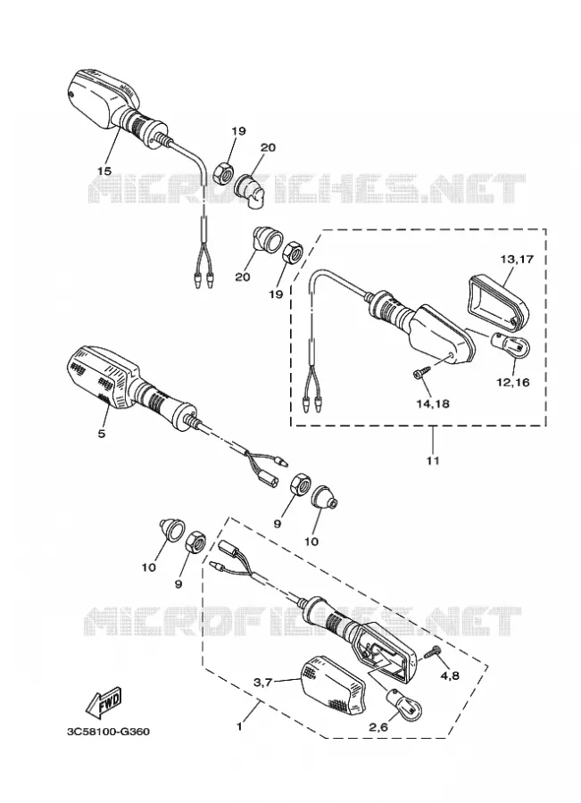 CLIGNOTANT Yamaha MOTO 250 2015 XT  XT250