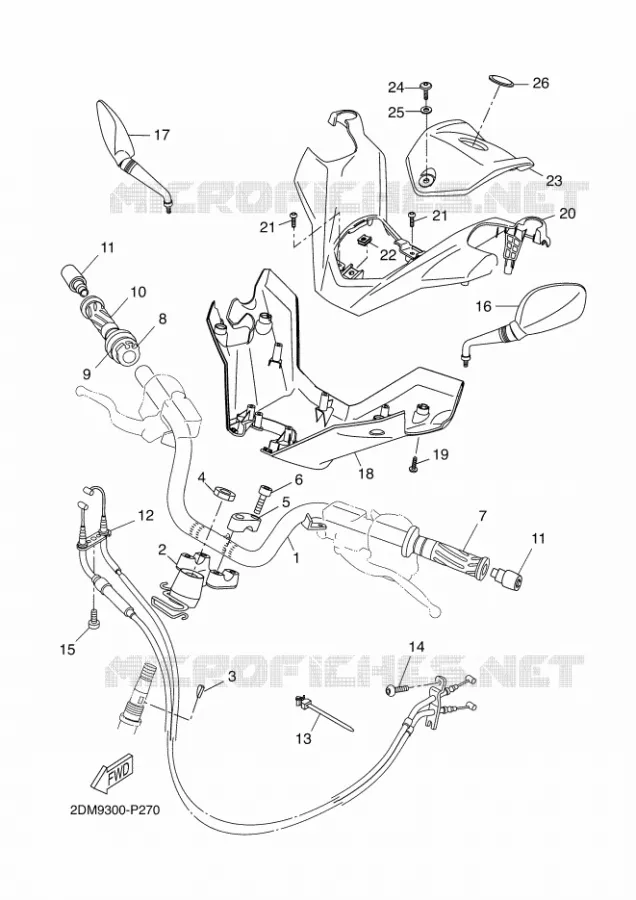 GUIDON ET CABLES Yamaha SCOOTER 250 2016 XMAX  YP250R