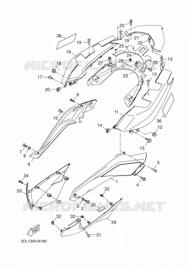 COUVERCLE LATERAL Yamaha SCOOTER 250 2016 XMAX  YP250RA