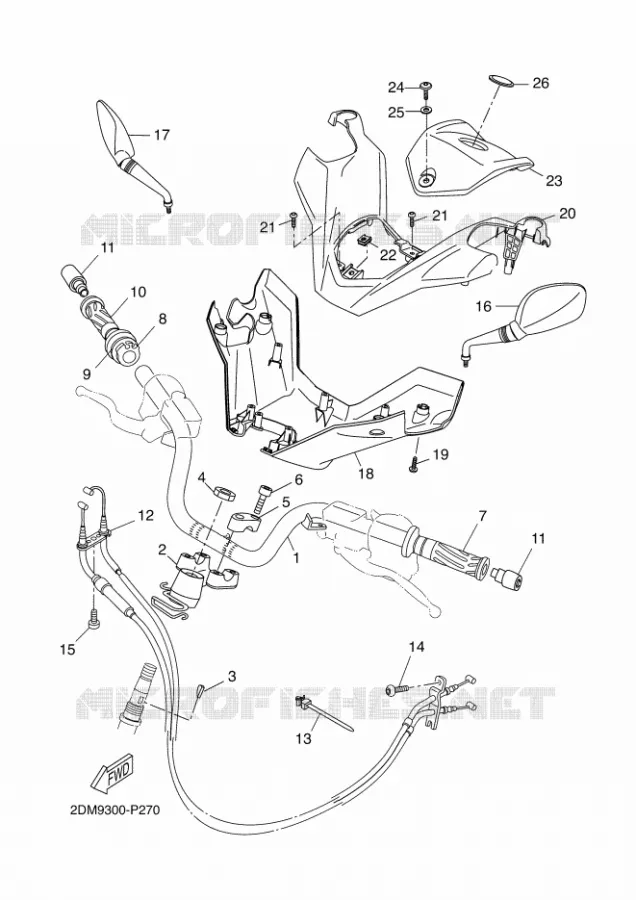 GUIDON ET CABLES Yamaha SCOOTER 250 2016 XMAX  YP250RA