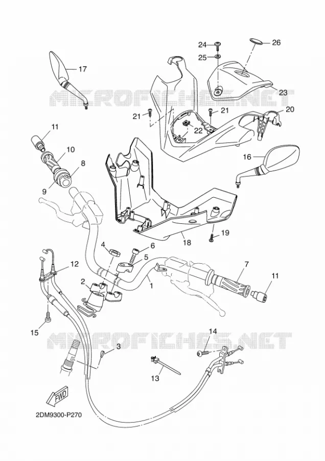 GUIDON ET CABLES Yamaha SCOOTER 250 2016 XMAX  YP250RA