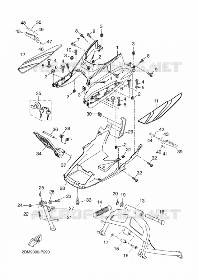 SUPPORT / REPOSE PIEDS Yamaha SCOOTER 250 2016 XMAX  YP250RA