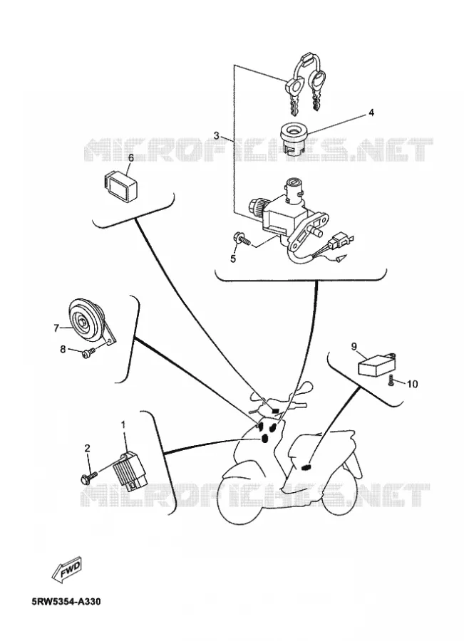 PARTIE ELECTRIQUE 1 Yamaha SCOOTER 50 2015 JOG R  CS50
