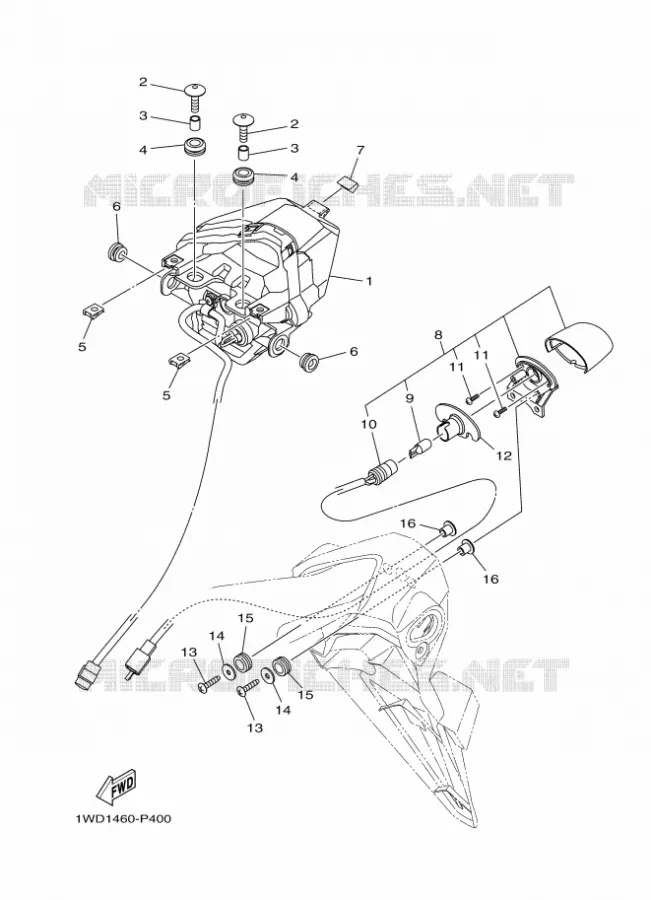 FEU ARRIERE Yamaha MOTO 300 2015 R3 ABS RACE BLUE  YZF-R3A