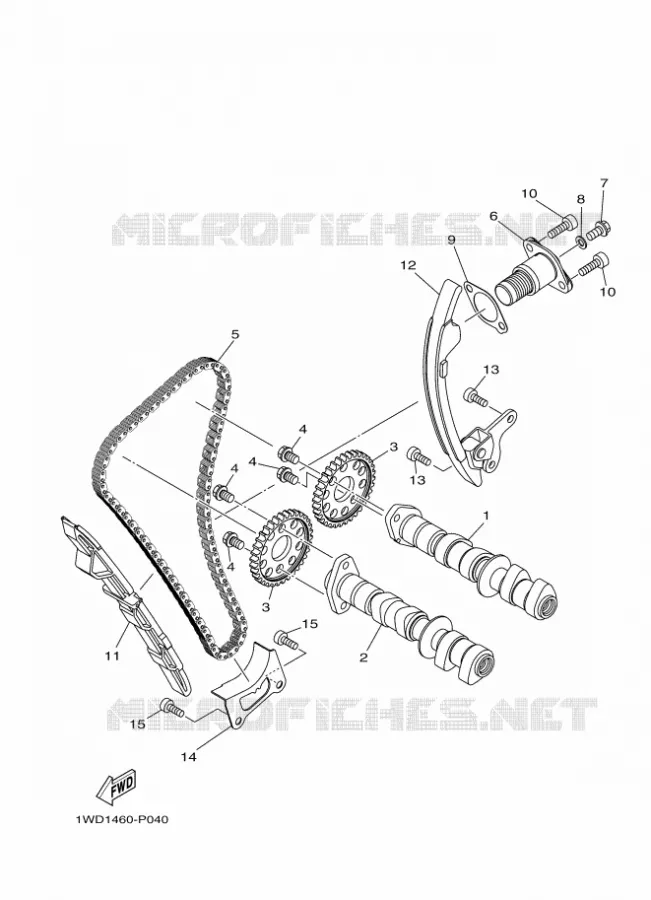 ARBRE A CAMES / CHAINE DE DISTRIBUTION Yamaha MOTO 300 2015 R3 ABS RACE BLUE  YZF-R3A