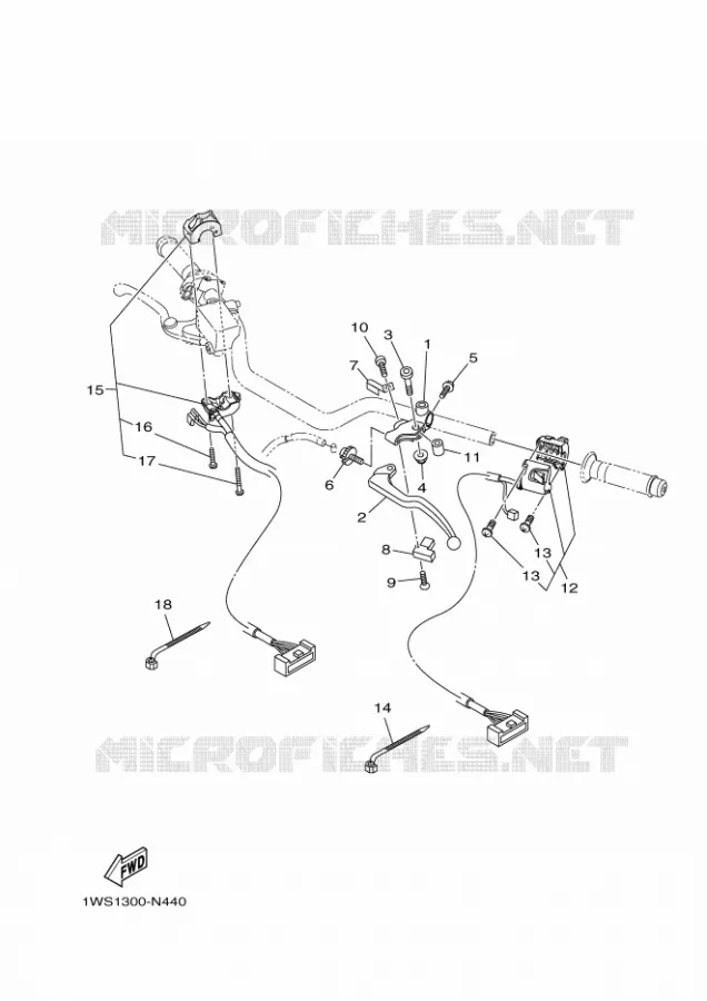 COMMODO / LEVIER Yamaha MOTO 700 2014 MT07 ABS  MT07A