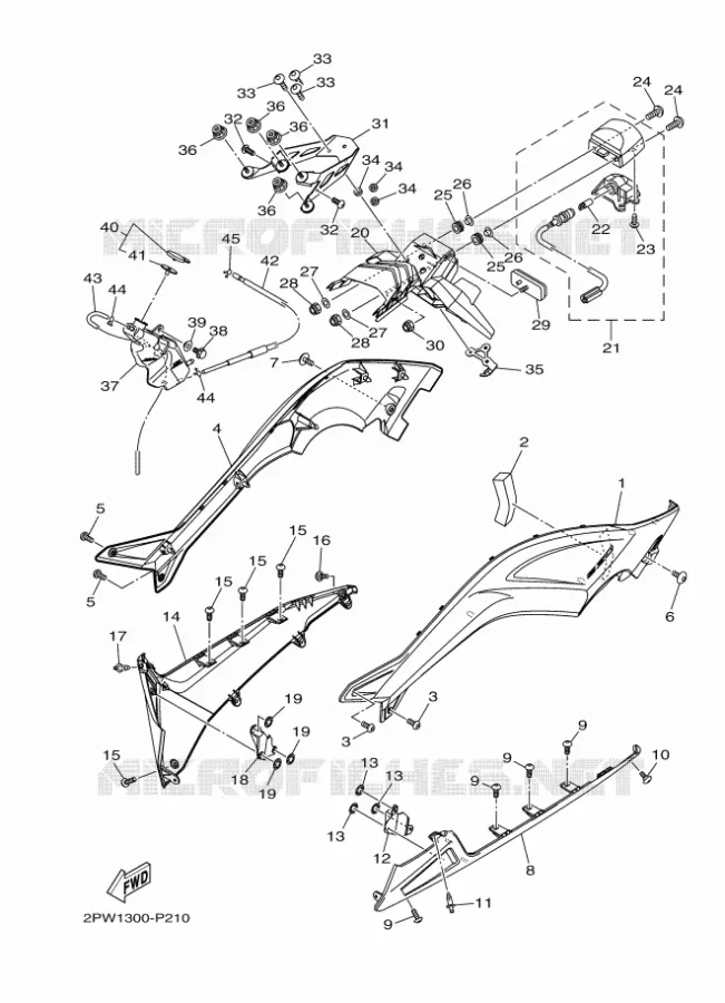 COUVERCLE LATERAL 2 Yamaha SCOOTER 500 2015 TMAX ABS  XP500A