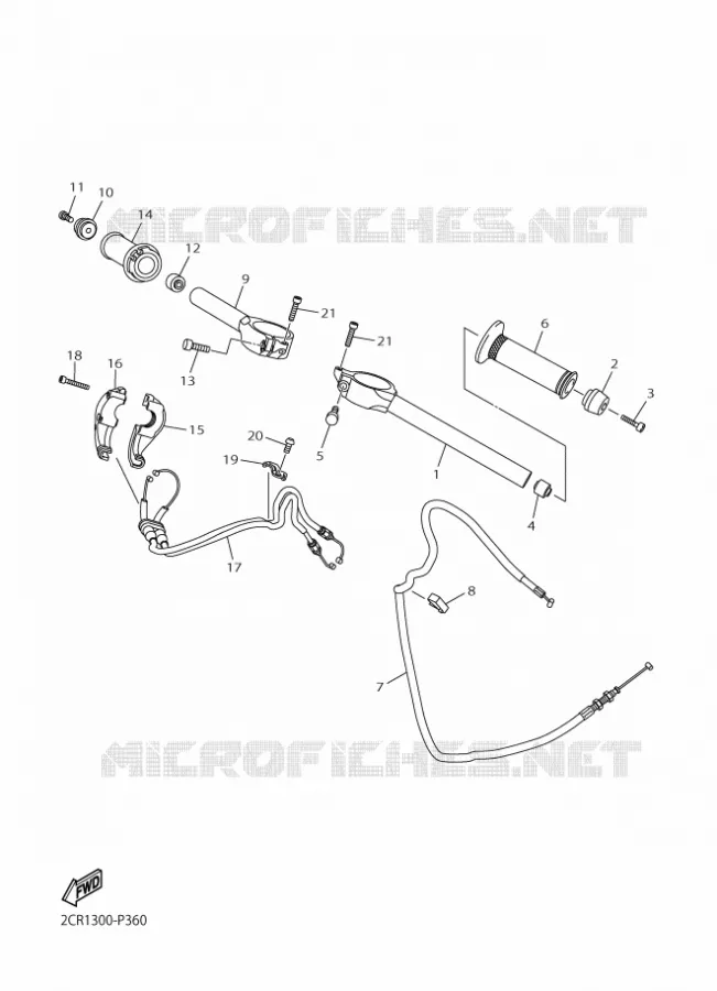 GUIDON ET CABLES Yamaha MOTO 1000 2015 R1M  YZF-R1M