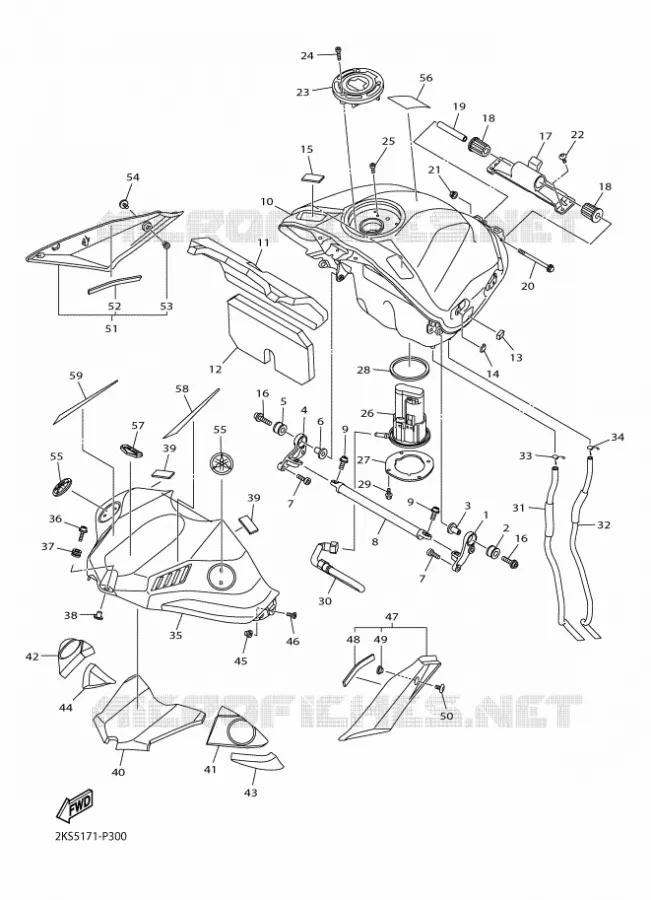RESERVOIR A ESSENCE Yamaha MOTO 1000 2015 R1M  YZF-R1M