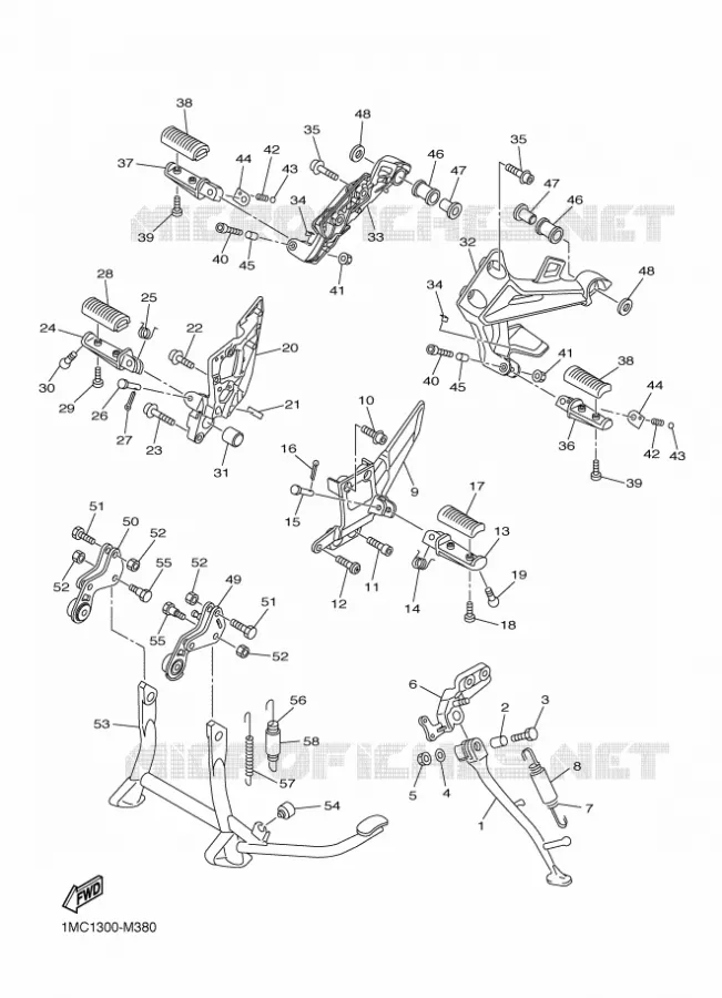 SUPPORT / REPOSE PIEDS Yamaha MOTO 1300 2015 FJR AE  FJR1300AE