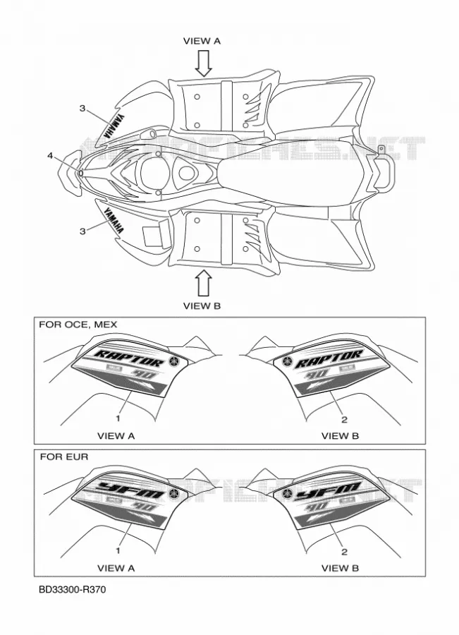EMBLEME Yamaha QUAD 90 2016 RAPTOR  YFM90RYFM09RYXG