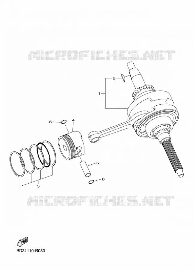 VILEBREQUIN / PISTON Yamaha QUAD 90 2016 RAPTOR  YFM90RYFM09RYXG