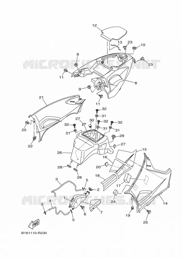 COUVERCLE LATERAL Yamaha QUAD 700 2016 KODIAK  YFM700FWBYFM70KDXGKODIAK 700