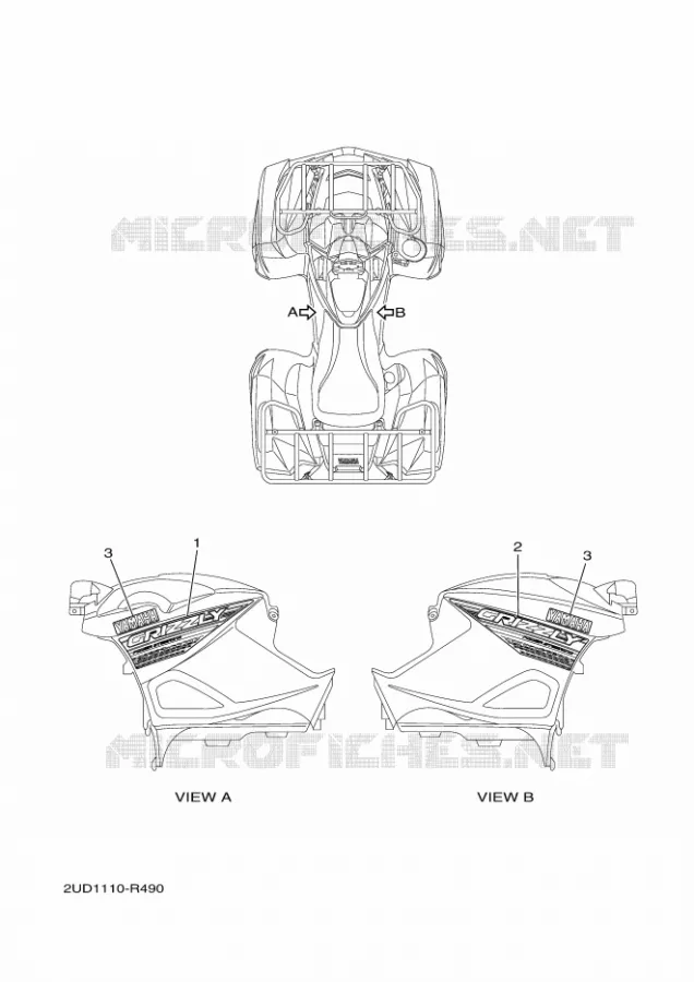EMBLEME Yamaha QUAD 700 2016 GRIZZLY  YFM700FWADYFM70GPXGGRIZZLY EPS