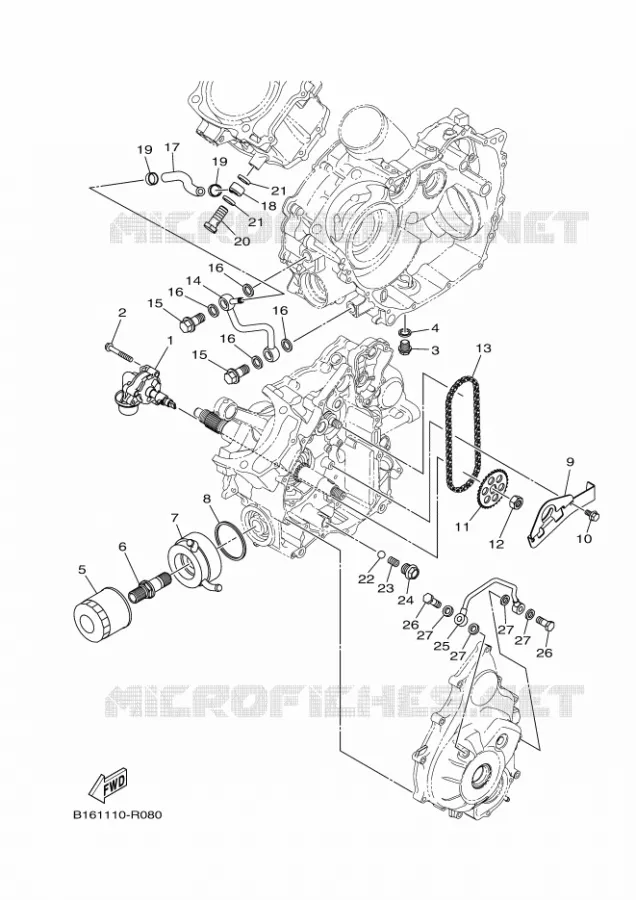 POMPE A HUILE Yamaha QUAD 700 2016 GRIZZLY  YFM700FWADYFM70GPXGGRIZZLY EPS