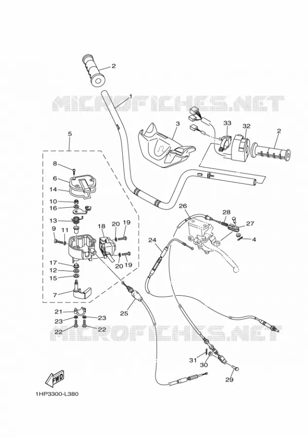 GUIDON ET CABLES Yamaha QUAD 700 2015 GRIZZLY  YFM700FWADYFM700PFGRIZZLY EPS