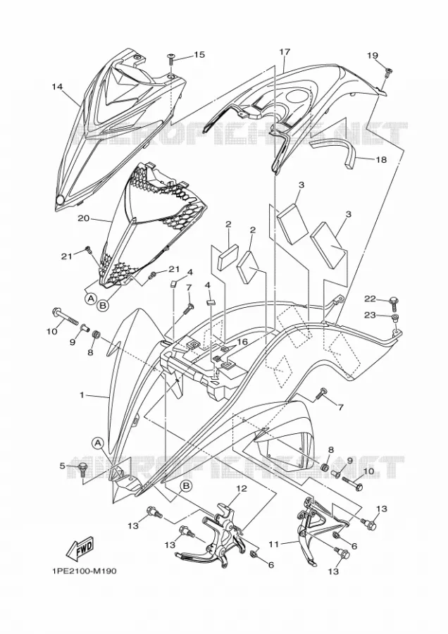 GARDE BOUE AVANT Yamaha QUAD 700 2015 RAPTOR  YFM700RYFM700RF