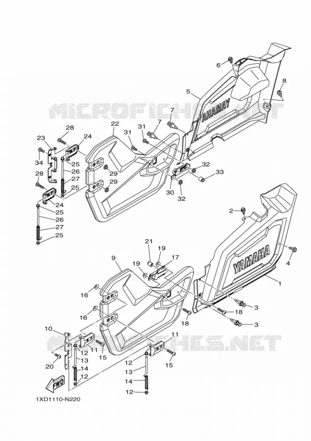 COUVERCLE LATERAL Yamaha SIDE BY SIDE 700 2014 VIKING  YXM700EYXM700PE