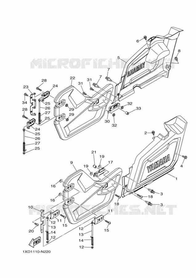 COUVERCLE LATERAL Yamaha SIDE BY SIDE 700 2014 VIKING  YXM700EYXM700PE