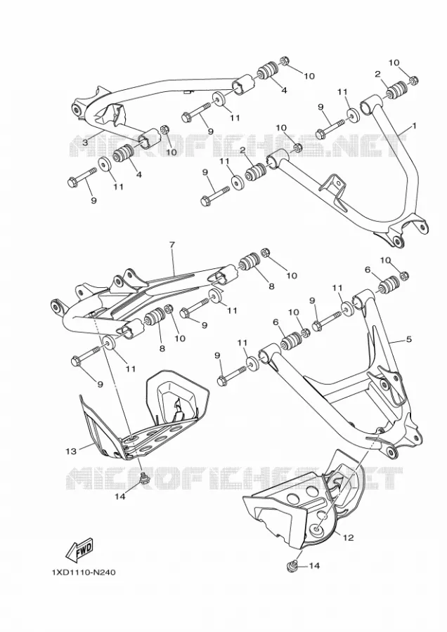 BRAS ARRIERE Yamaha SIDE BY SIDE 700 2014 VIKING  YXM700EYXM700PHE